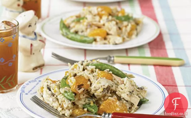 Insalata di pollo di riso selvatico all'arancia