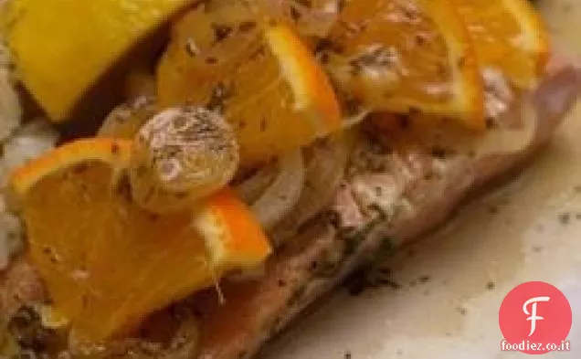 Salmone arrosto all'arancia