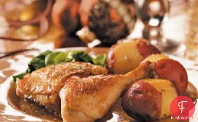 Pollo all'aglio con patate