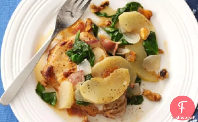 Braciole di maiale al caramello e mela