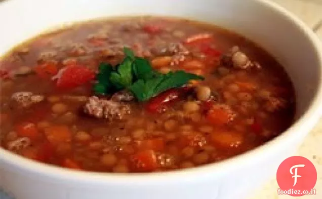 Zuppa di lenticchie e salsiccia