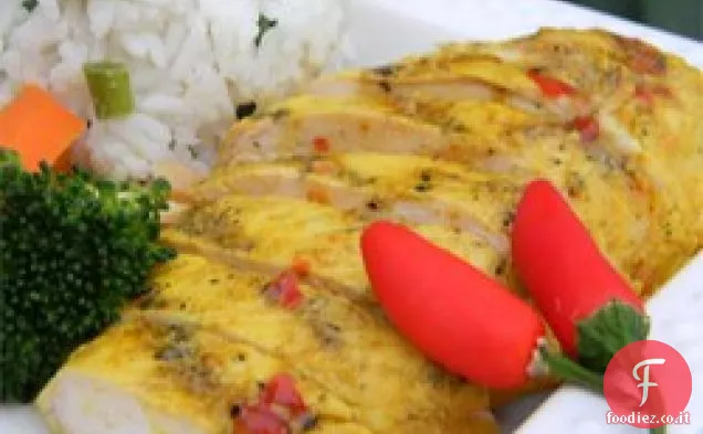 Pollo alla griglia tailandese con salsa di immersione Cile