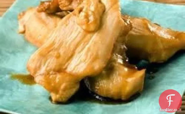 Strisce di pollo appiccicoso