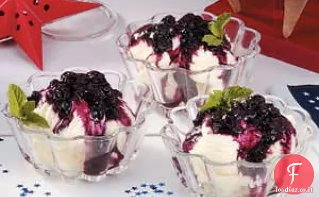 Guarnizione gelato ai mirtilli