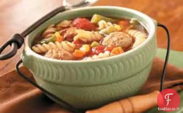 Zuppa di polpette vegetariane per 3
