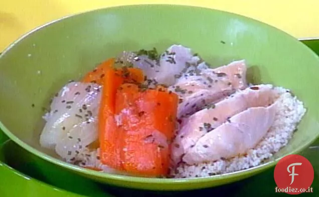 Pollo in camicia e verdure con Couscous