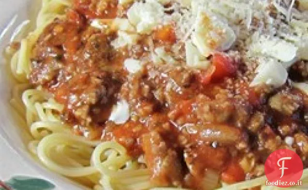 Spaghetti di salsiccia macinata