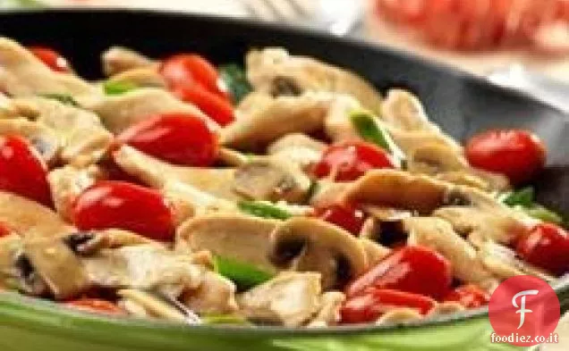 Pollo con Uva Pomodori e funghi