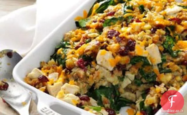 Tacchino e spinaci ripieno casseruola