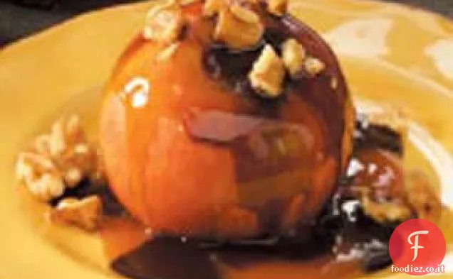 Mele calde al cioccolato e caramello