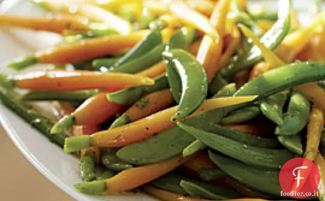 Piselli e carote con limone, aneto e menta