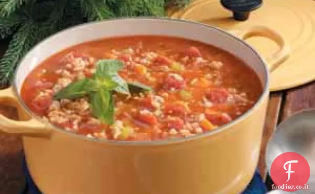 Zuppa di tacchino Orzo Pomodoro