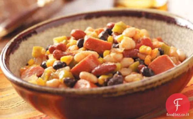 Fagioli piccanti con salsiccia di tacchino