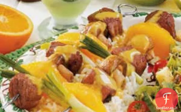 Kabobs di manzo marinato