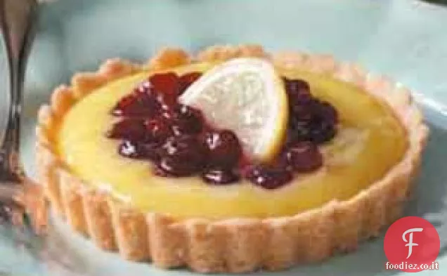 Crostate al limone con mirtilli rossi