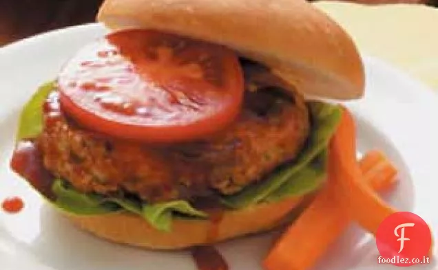 Hamburger alla griglia di funghi e tacchino