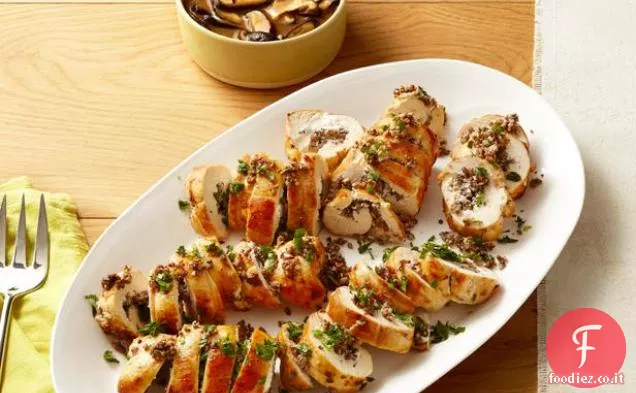 Formaggio di capra-Petti di pollo ai funghi