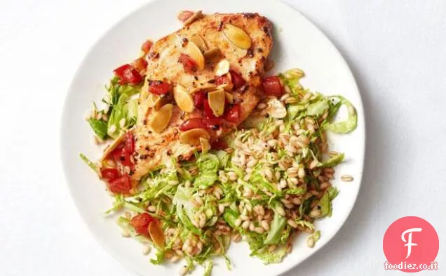 Tacchino con insalata di orzo caldo