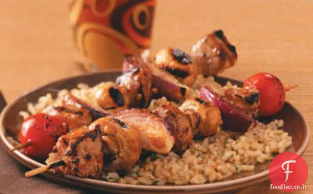 Teriyaki maiale Kabobs per due