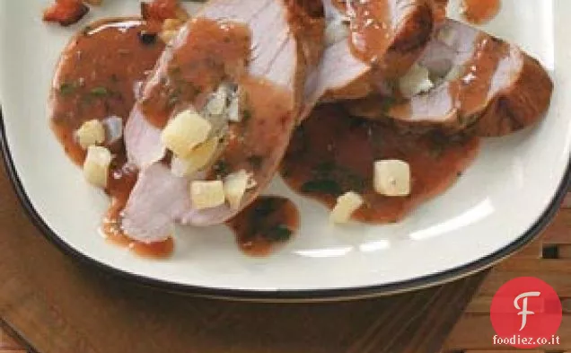 Filetto di maiale ripieno di mele