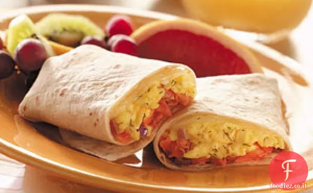 Salmone affumicato e involtini d'uovo