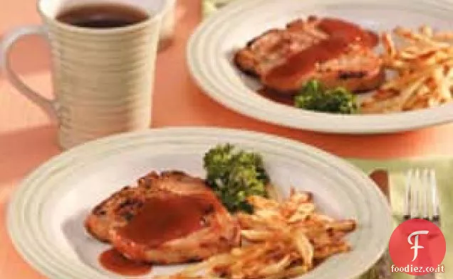 Braciole di maiale dolci e piccanti