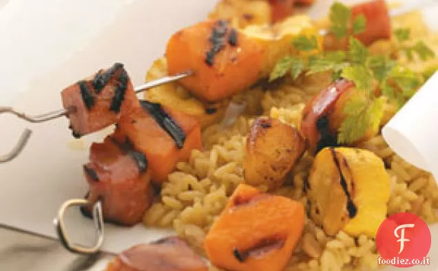 Prosciutto e patate dolci Kabobs per 2