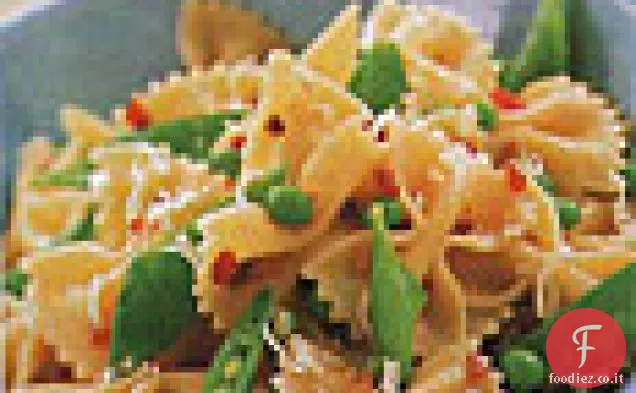 Farfalle con Piselli e Pancetta