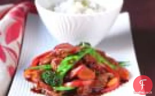 Zenzero dolce Soia maiale e verdure saltate in padella