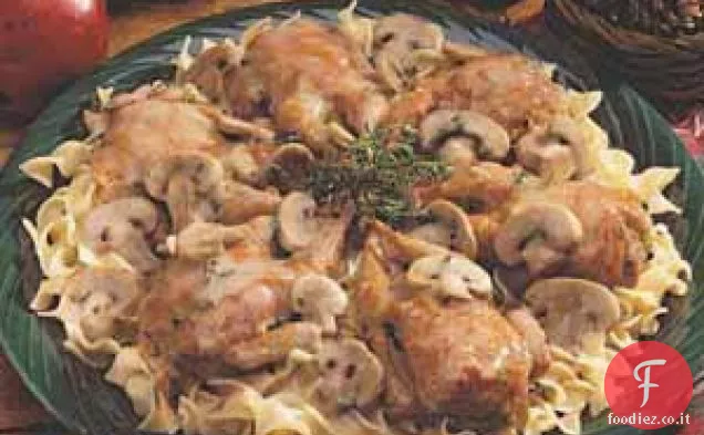 Quaglia in sugo di funghi