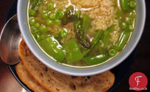 Cena di stasera: Minestrone di Primavera con Riso Basmati Marrone