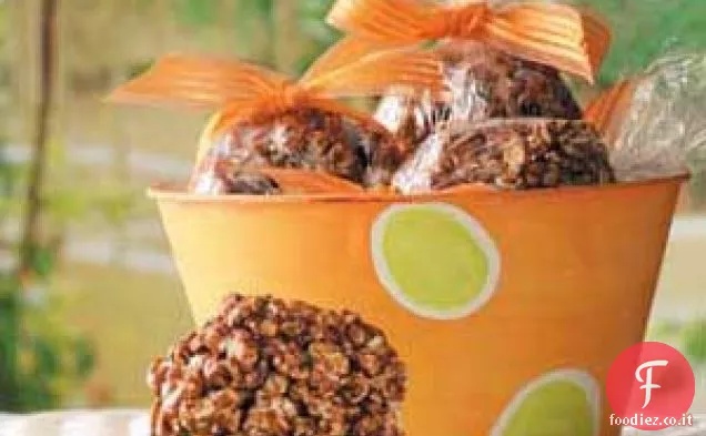 Palline di popcorn al cioccolato