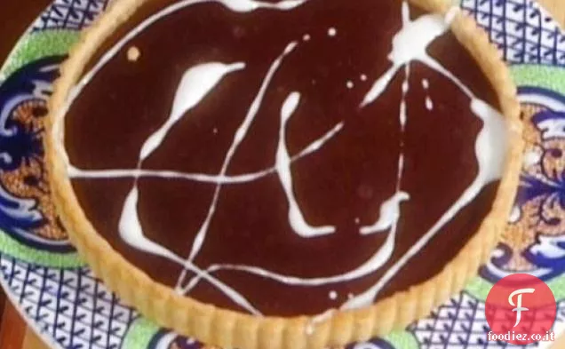 Anisette Glassed Bittersweet Chocolate Tart: Torta di Cioccolata Amara con Glasse di Anice