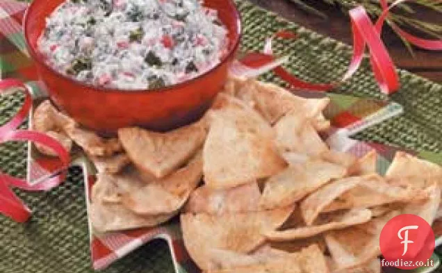 Dip spinaci con Cajun Pita Chips