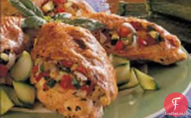 Pollo ripieno di zucchine