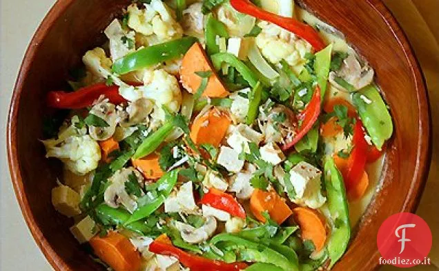 Curry vegetariano al cocco con Tofu