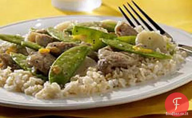 Carne di maiale piccante saltata in padella