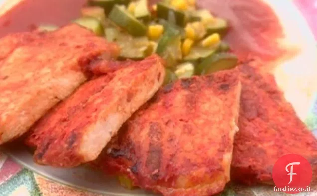 Cotolette di maiale rosse del Cile, Stile Cervantes: Chuletas de Serdo en Chile Rojo, Estillo Cervantes