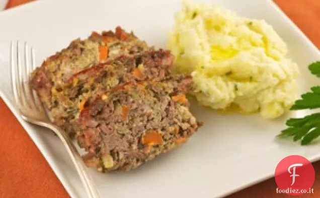 Polpettone di tacchino magro con pangrattato integrale e purè di patate