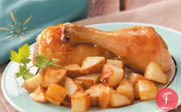 Aglio-Pollo arrosto e patate