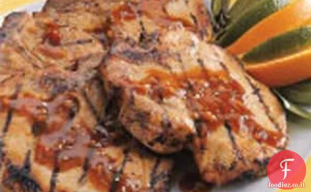 Costolette di maiale all'arancia e zenzero