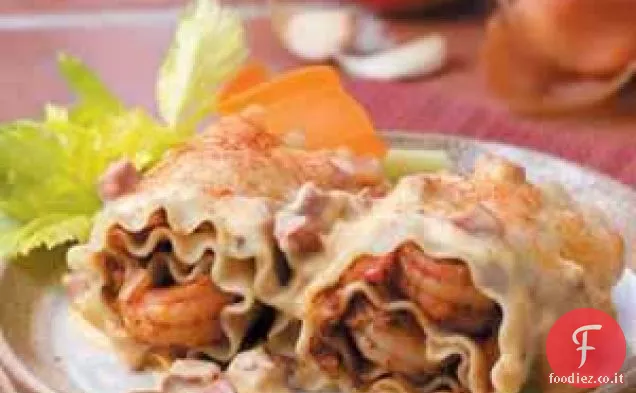 Cajun gamberetti lasagne Roll-Up