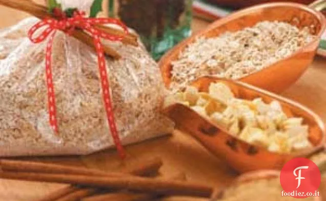 Miscela di farina d'avena di mela e cannella
