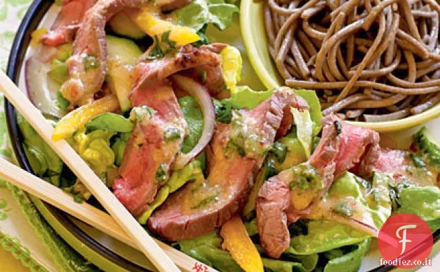 Insalata di manzo allo zenzero con vinaigrette di Miso