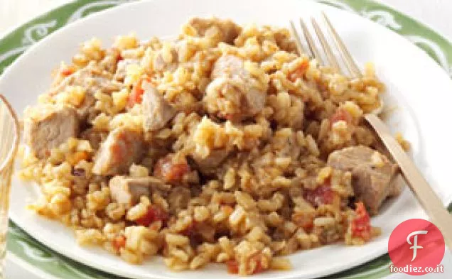 Maiale con riso spagnolo