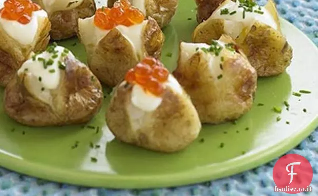 Mini Roasties con Crème Fraîche