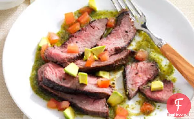 Bistecca di fianco con Coriandolo Salsa Verde