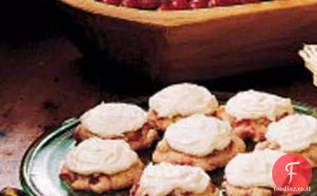 Biscotti a goccia di mirtilli rossi glassati
