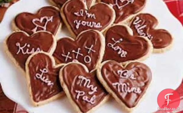 Biscotti di San Valentino glassati