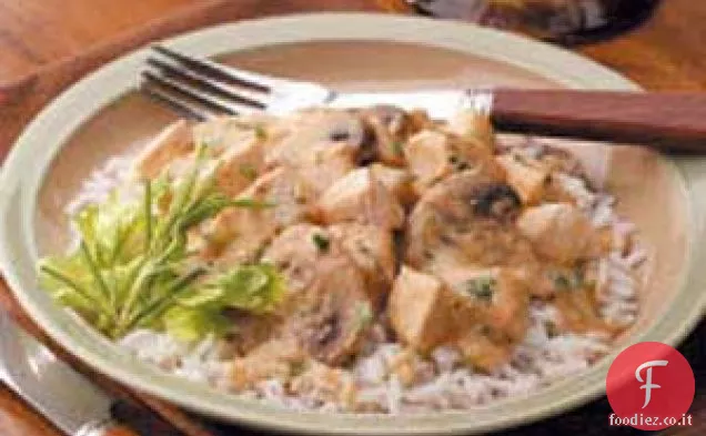 Crema di pollo e funghi